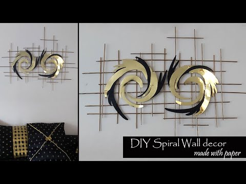 DIY Spiral Wall decor made with paper l l Room decoration ideas with Light string