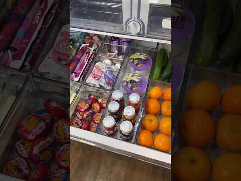 Fridge snack drawer restock 🧀🍊 #asmr