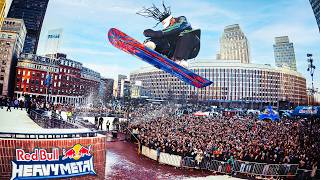 Snowboarders shut down city streets! 20,000+ people at Red Bull Heavy Metal