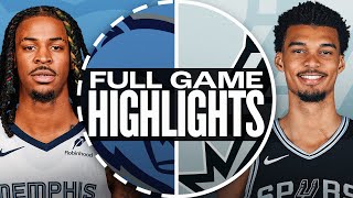 GRIZZLIES at SPURS | FULL GAME HIGHLIGHTS | January 15, 2025