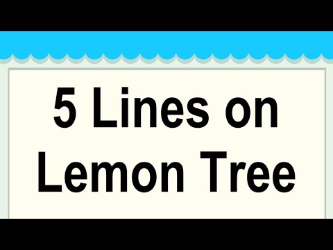 Lemon Tree Short 5 Lines in English || 5 Lines Essay on Lemon Tree