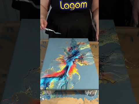 Flicking silicone on a acrylic pour painting!  #pourpaint #fluidart #acrylicpouring