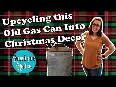 How to Upcycle an Old Gas Can into Festive Christmas Decor with Chalk Paint and Decoupage