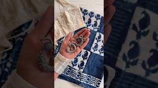 Indigo saree styling #aestheticreels #cottonsareesonline #fashionreel #stylingtips #sareegram