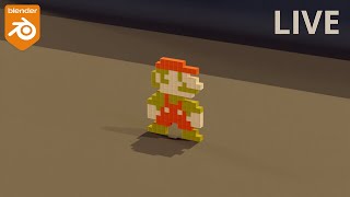 【Blender】 作業配信 #39 : 3Dドット絵を作ろう