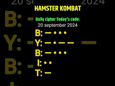 20 September daily cipher code #hamsterkombat #ciphercodes #shorts