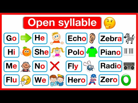 What is a OPEN SYLLABLE? 🤔 | Learn with examples | Syllables in English | 7 Types of Syllables