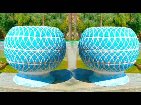 Cement and plastic baskets ideas / How to make unique and creative cement flower pots at home