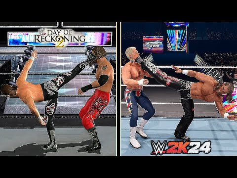 WWE 2K24 Vs. WWE Day of Reckoning 2 !!! (Epic Finishers Comparison)