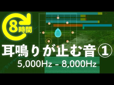 耳鳴打消し音×せせらぎ音1 (8時間版)【耳鳴り治療音・音響療法】