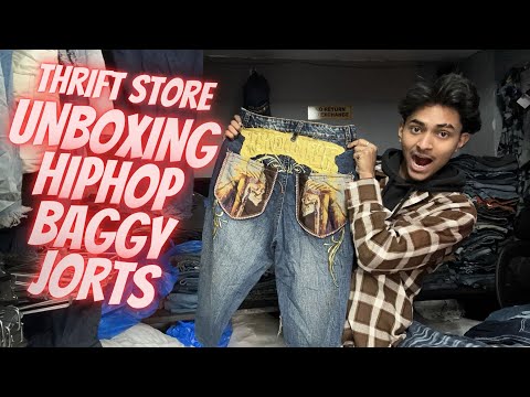 UNBXOING: Hip hop baggy jorts | thrift clothes supplier in delhi | how to start thrift store online