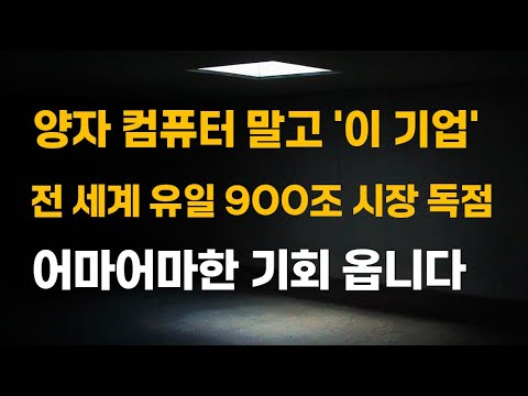 [주식] 양자 컴퓨터 말고 '이 기업' 전 세계 유일 900조 시장 독점 어마어마한 기회 옵니다.[양자컴퓨터관련주, 양자컴퓨터대장주, 아이온큐목표가, IONQ전망, 2025년주식]