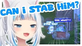 Gura is wondering if she can 𝙨𝙩𝙖𝙗 𝗕𝗹𝗼𝗼𝗽 and 𝙥𝙤𝙥 𝙝𝙞𝙨 𝙗𝙪𝙗𝙗𝙡𝙚 [Gawr Gura Clip] | [Hololive Sub English]