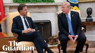 'No': Dutch prime minister awkwardly interrupts President Trump