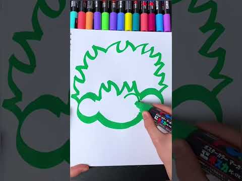 Drawing, But The Green Marker is HUGE! Very Satisfying! (#shorts)