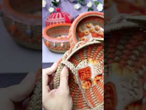 Pumpkin Basket Craft with Jute Rope and Plate 21 #diy #diyropebasket #handmade