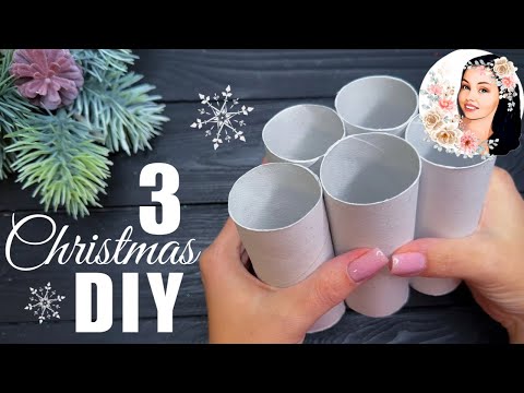 3 Christmas Crafts Ideas! Toilet Paper Roll Winter Ornaments