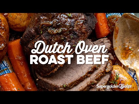 Dutch Oven Pot Roast Beef With French Onion Gravy | Supergolden Bakes