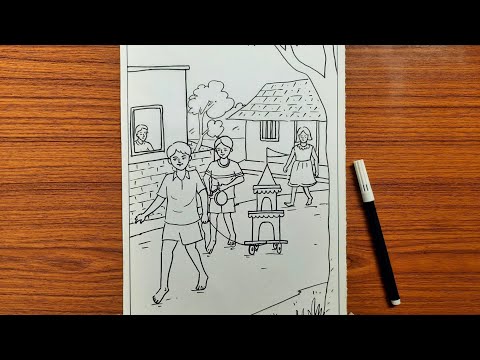 Rathyatra festival drawing | রথ যাত্রা drawing easy