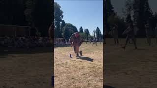 Grandad fractures arm during 'dad' race at school sports day | SWNS #shorts