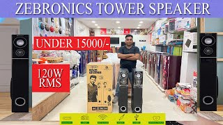 ZEBRONICS Tower Speaker I ZEB BT9500 PRO I 120W I Bluetooth I FM I Mic I Unboxing & Review In Hindi