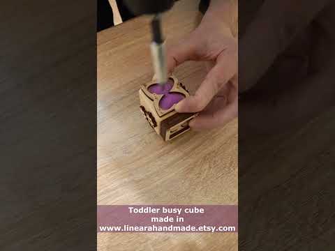 Montessori activities for 1 year old at home, Busy learners activity cube, Handmade wooden toys