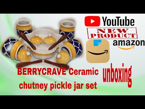 BERRYCRAVE Ceramic chutney pickle jar set  review #unboxing #amazon #kitchen #review