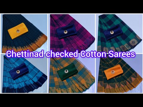 Chettinadu checked cotton sarees ✨ if you want more details please text me in what'sapp-8072957889