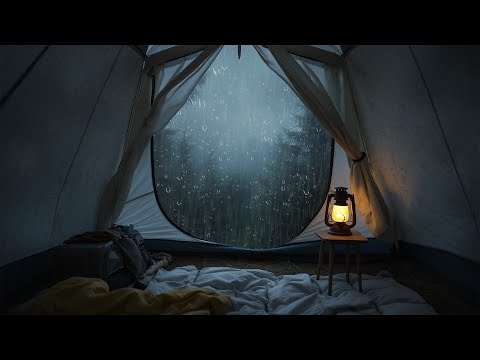 Sleep deeply in 3 minutes with forest rain - Relaxing sound of rain on the tent helps sleep better