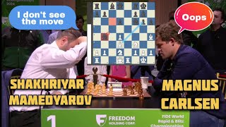 Magnus Carlsen finds an interesting double attack against Shakhriyar Mamedyarov in World Blitz 2024