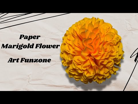 How to make easy Marigold paper flower I Diy Paper Craft #papercraft #paperflower #marigold #diy