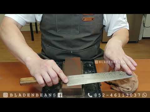 Sharpen a AUS-10 steel Gyuto  (Whetstone Sharpening) 牛刀 研磨 (Knife Sharpening Hong Kong 磨刀香港) 主廚刀 菜刀