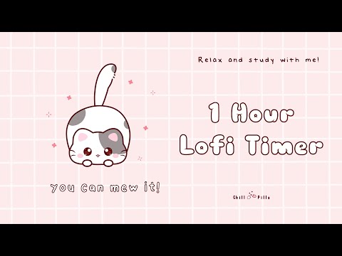 1 Hour - Relax & study with me Lofi | Wiggly Cat - Misty #timer #1hour #1hourloop #lofi #relaxing