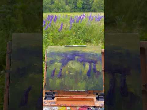 Painting lupines in bloom #pleinair #pleinairpainting #flowerpainting #newfoundland #painting #art