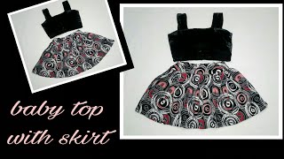 Baby top with skirt/Cutting and Stitching step by step/2-3 years old baby /top with skirt