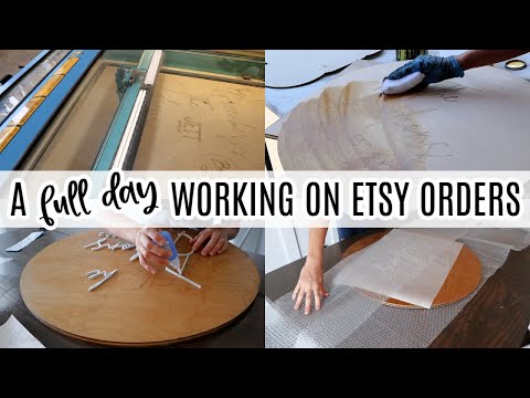 A Full Day Working On Etsy Orders | Etsy Studio Vlog