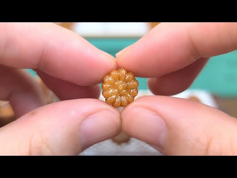 Making miniature yakgwa. Korean traditional cookies