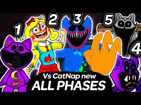 FnF VS Poppy Playtime Chapter 3 Vs CatNap ALL PHASES +New Characters | Friaday Night Funkin'