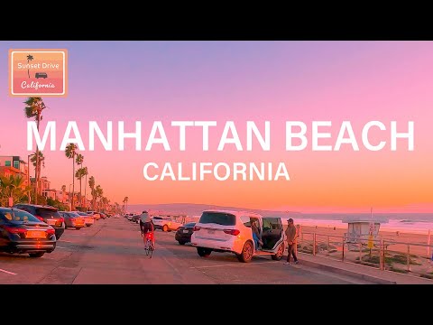 Calming Sunset Drive in Manhattan Beach Los Angeles California | Beautiful Coastal Town