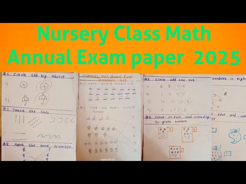 Nursery Maths Annual Exam Worksheets 2025/Nursery Annual Exam preparation/Nursery class Teaching