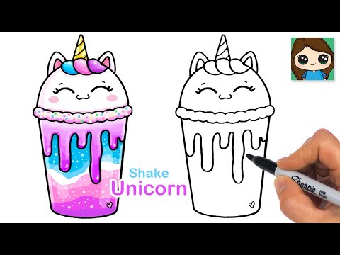 How to Draw a Unicorn Galaxy Milk Shake Drink