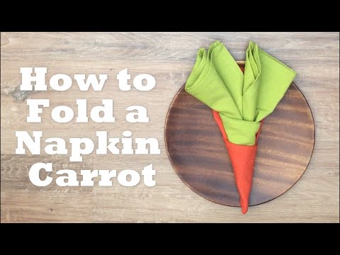 Carrot Napkin Folding Tutorial - 1 minute video tutorial - Episode 53