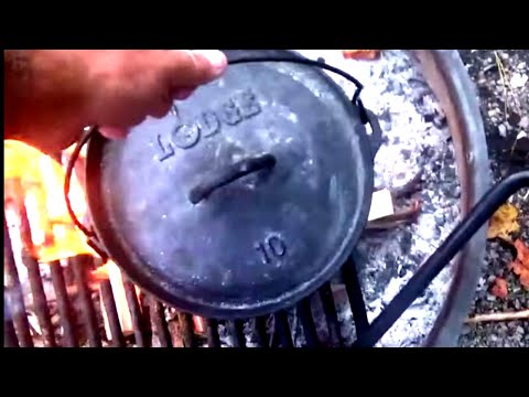 DUTCH OVEN COOKING AT CAMP - CADES COVE IN THE SMOKEY MOUNTAINS