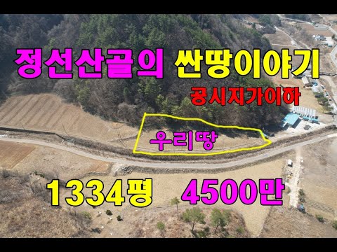 (정선어느산골의 싼땅이야기)공시지가이하1334평4500만원~농막놓고 힐링하기좋은해발600m아주좋은땅/정선귀농귀촌/정선토지/정선부동산매매