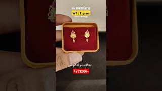 Daily wear gold earrings latest design. Small 1 grams gold earrings designs