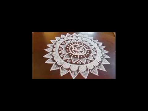 Easy and beautiful flower kolam by laks Rangoli designs #shorts