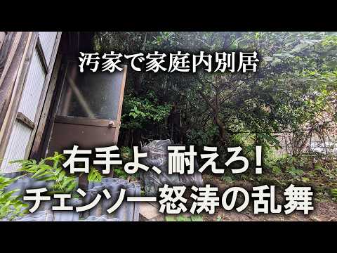 【片付け】右腕の限界まで作業しました｜汚部屋｜ズボラ主婦｜空き家｜庭作業｜汚庭