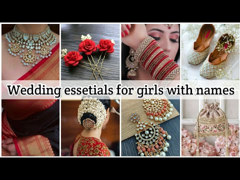 Wedding essentials for girls with names • Wedding must haves • Wedding checklist