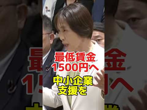 最低賃金1500円引上げのために中小企業支援を！　田村智子委員長党首討論　#政治 #日本共産党 #千葉市 #東京　#田村智子　#賃上げ