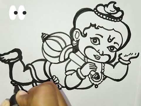 jai hanuman drawing🚩bal Hanuman/how to draw hanuman /Hanuman step by step#Drawing & painting magic 🪄